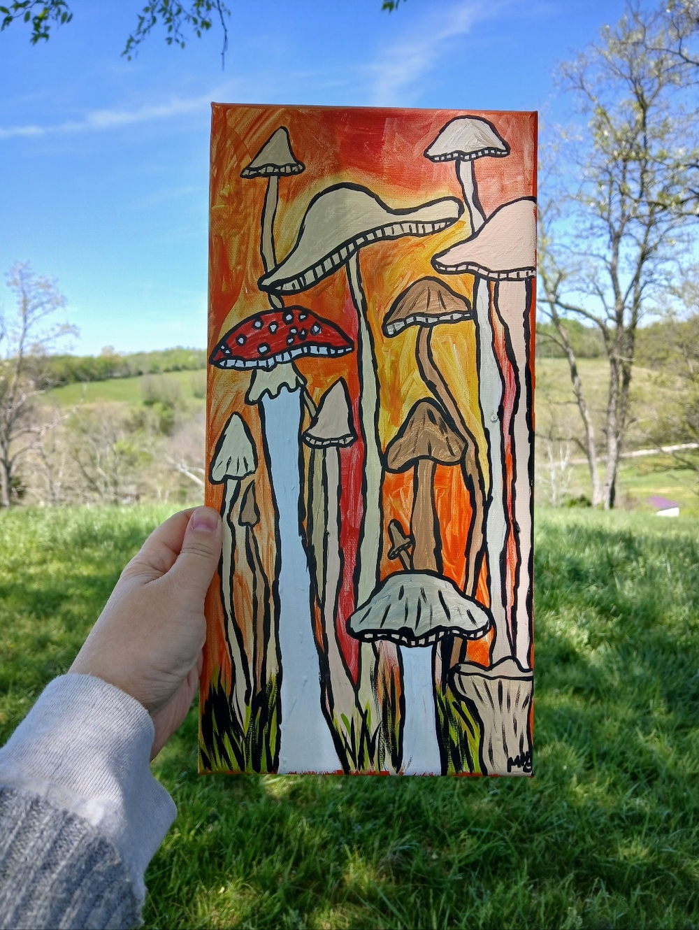 Mushroom Paintings Folk Art